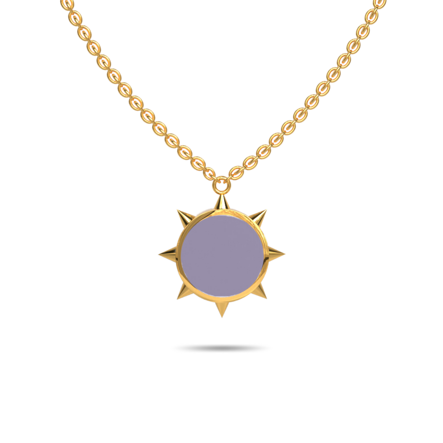 Rebel Single Motif Reversible Necklace in White Cloud | 18K Gold