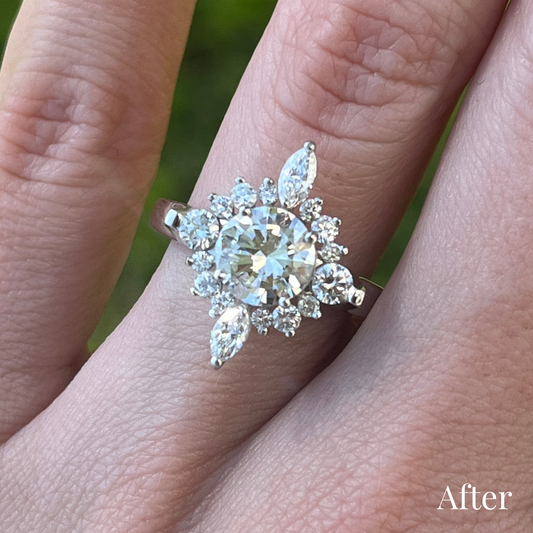Custom Order | Starburst Diamond Engagement Ring