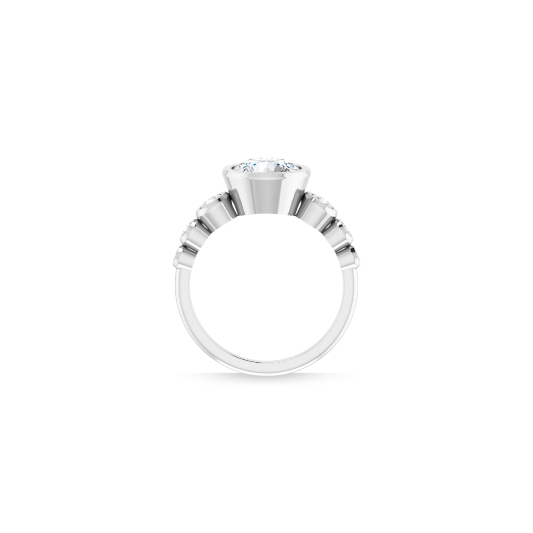 Low Set | Tapered Bezel | Diamond Engagement Ring