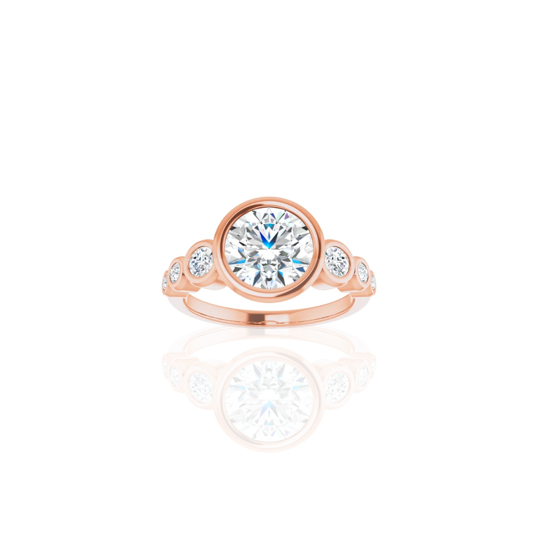 Low Set | Tapered Bezel | Diamond Engagement Ring
