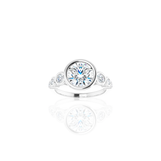 Low Set | Tapered Bezel | Diamond Engagement Ring
