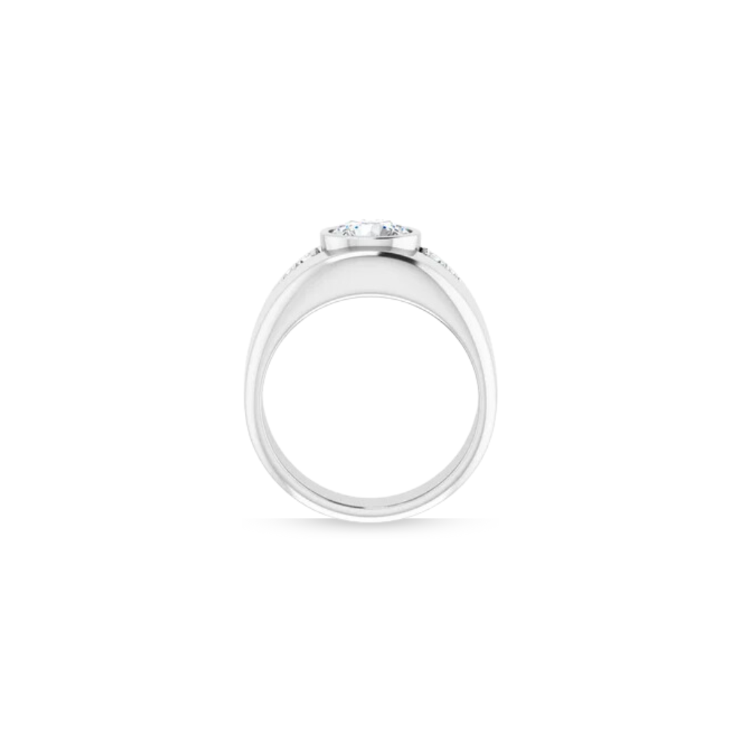 Wide Band | Tapered | Diamond Wedding Ring
