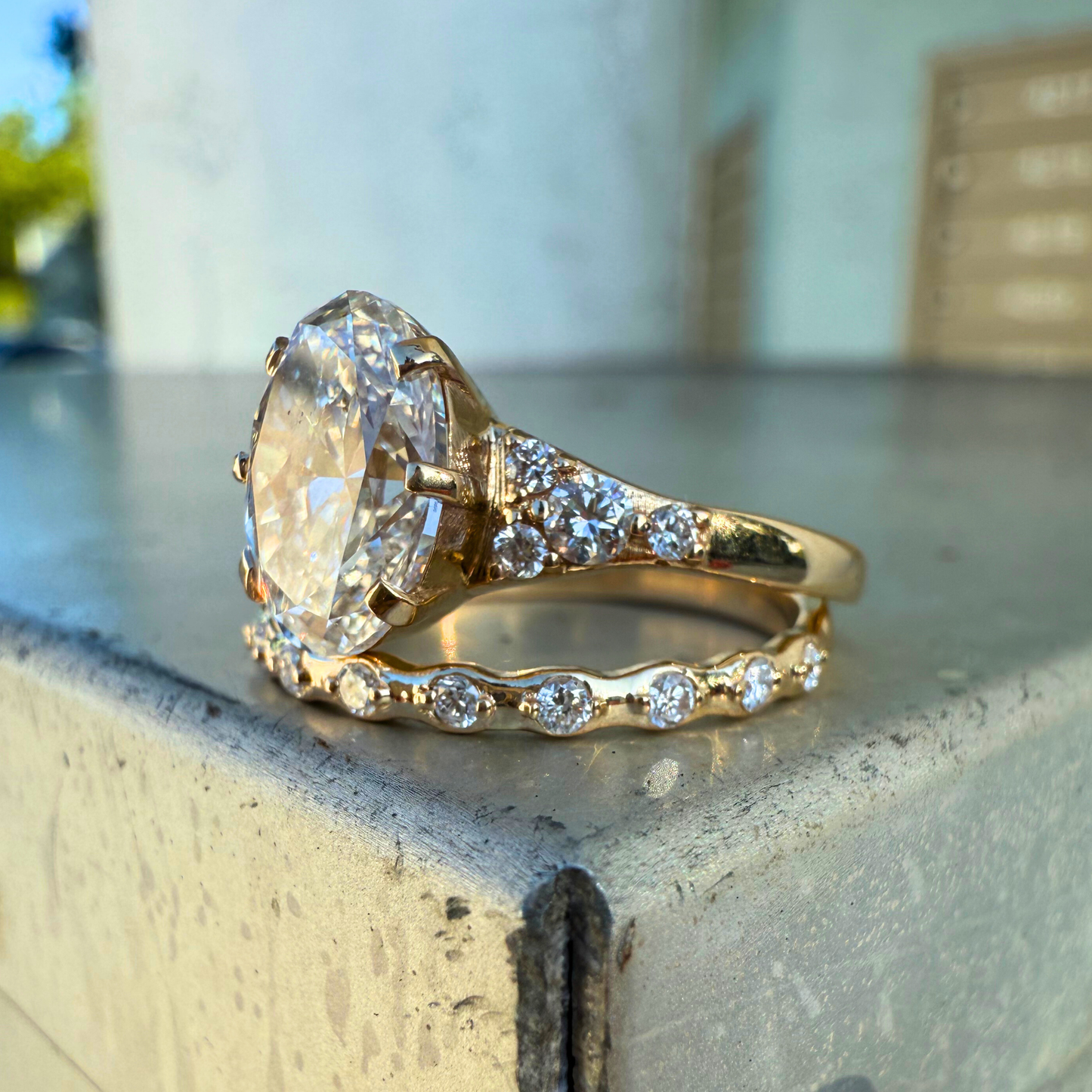 Custom Order | Tapered Oval Diamond Wedding Set