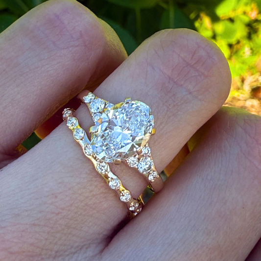 Custom Order | Tapered Oval Diamond Wedding Set
