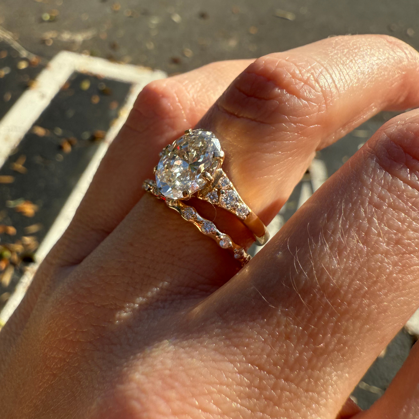 Custom Order | Tapered Oval Diamond Wedding Set