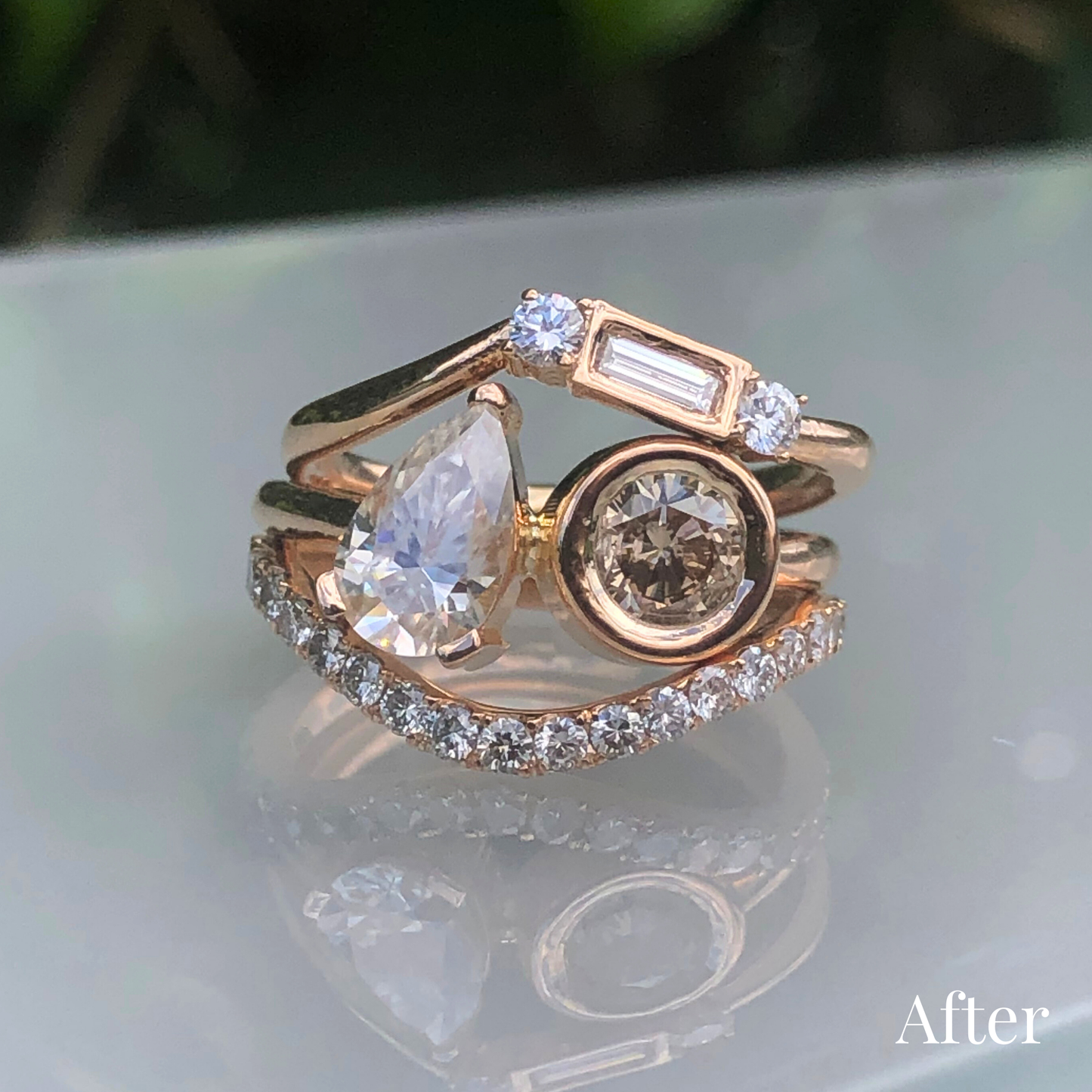 Custom Order | Triple Stack Diamond Wedding Set
