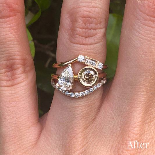 Custom Order | Triple Stack Diamond Wedding Set