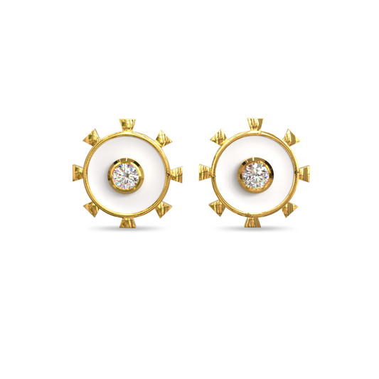 Vessel Diamond Stud Earrings | 18K Gold