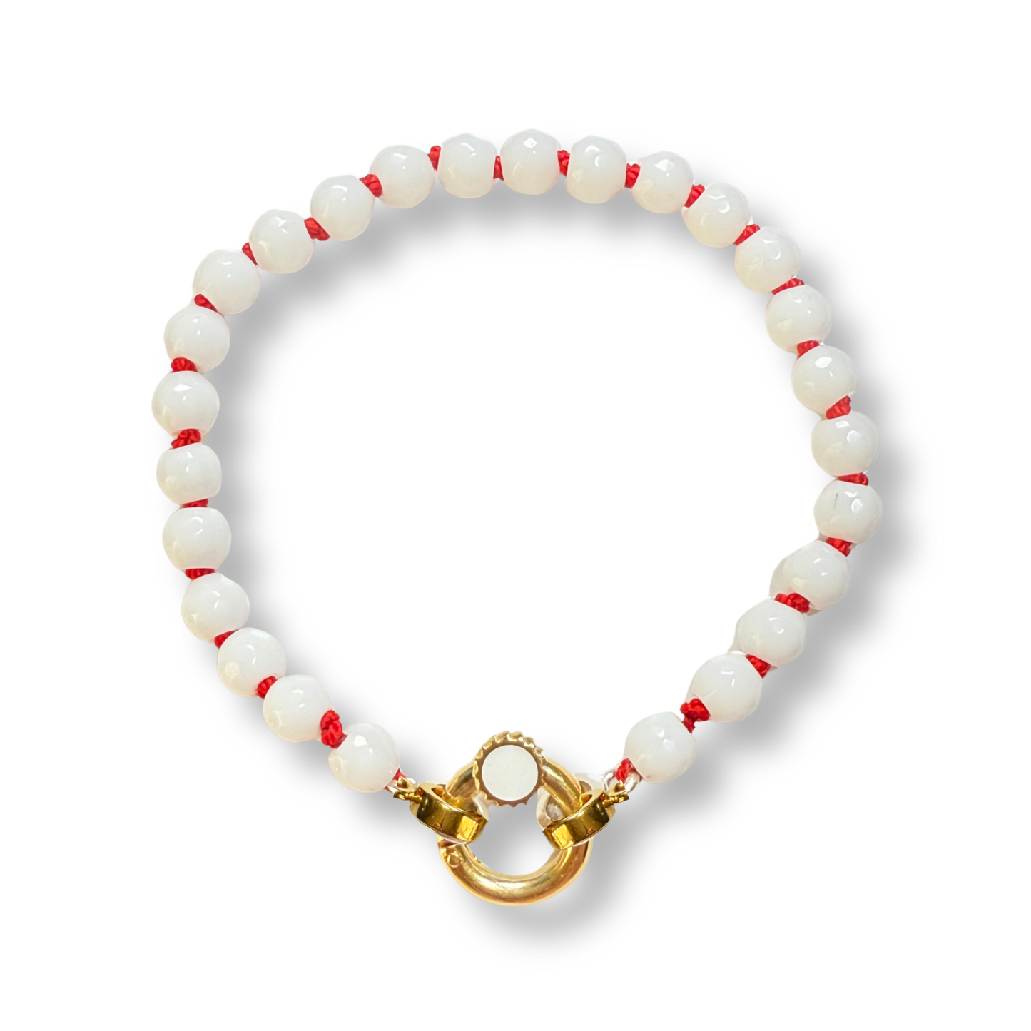 Small Colored Jade Beaded Bracelet | 18K Gold