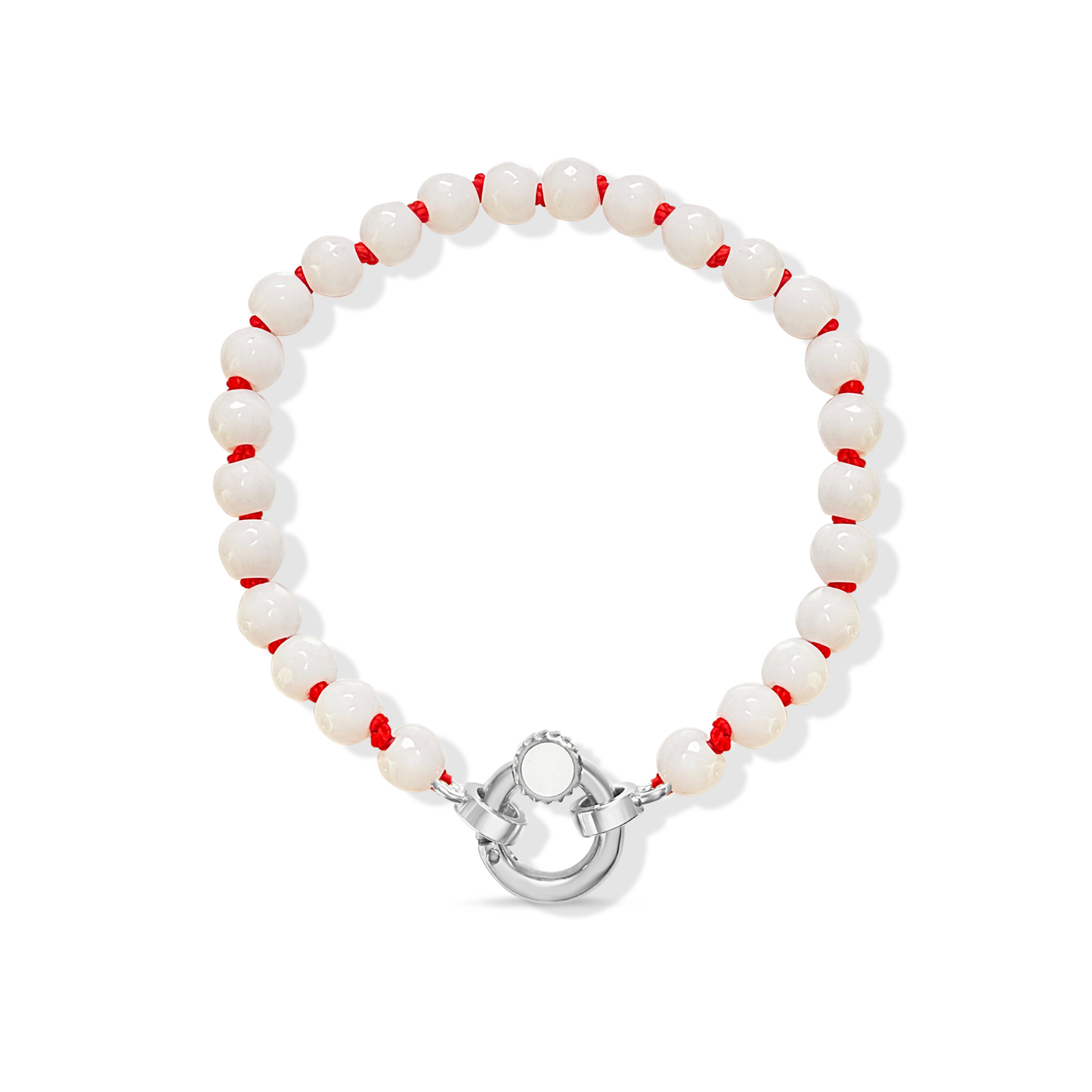 Small Colored Jade Beaded Bracelet Strand | Sterling Silver