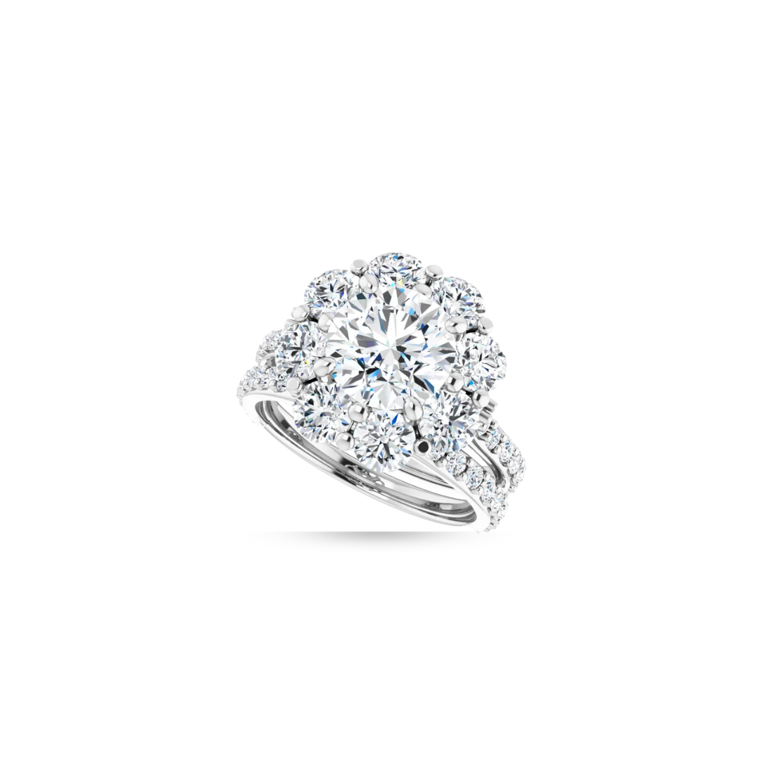 Cathedral | Halo | Florette Diamond Engagement Ring