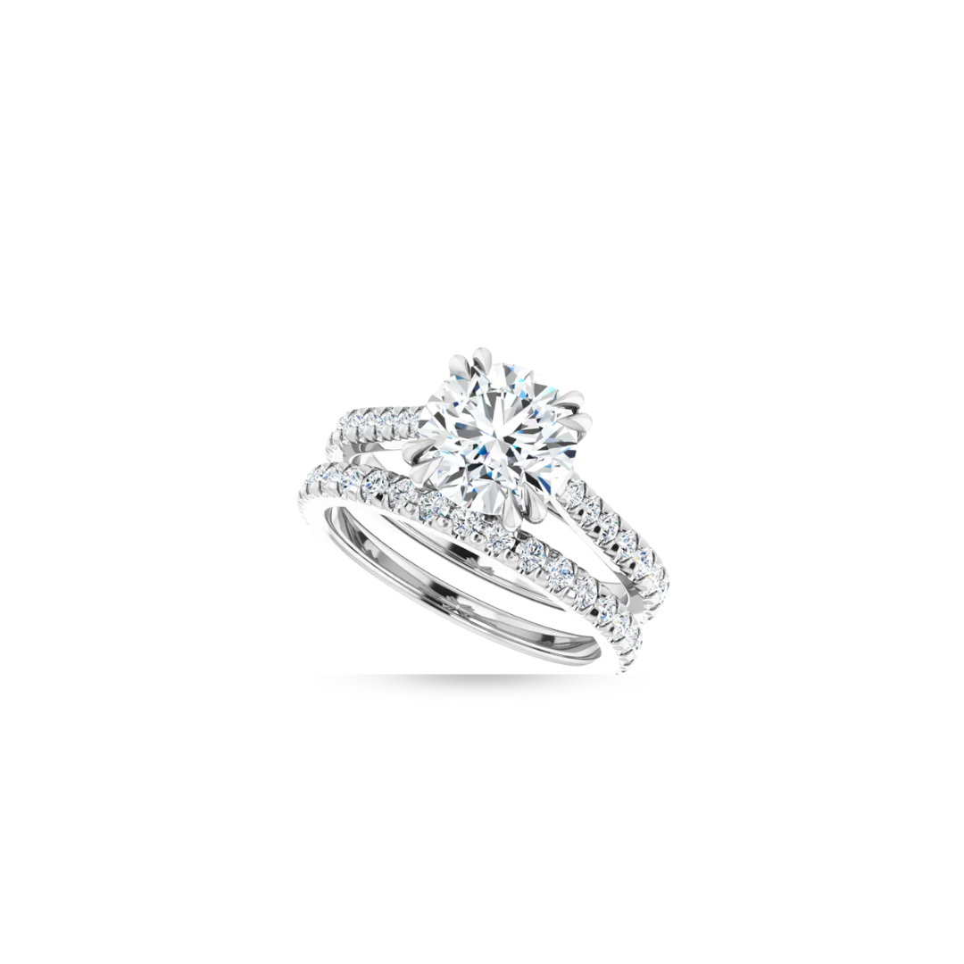 Cathedral | Double Prong | Diamond Shank Engagement Ring