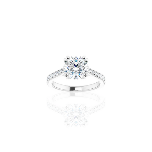 Cathedral | Double Prong | Diamond Shank Engagement Ring