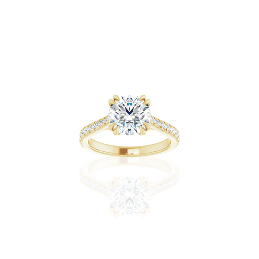 Cathedral | Double Prong | Diamond Shank Engagement Ring