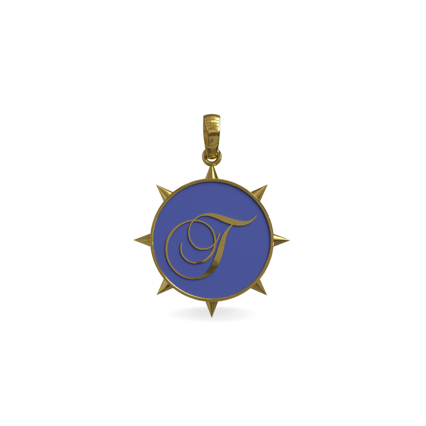 Large Rebel Charm with Script Initial