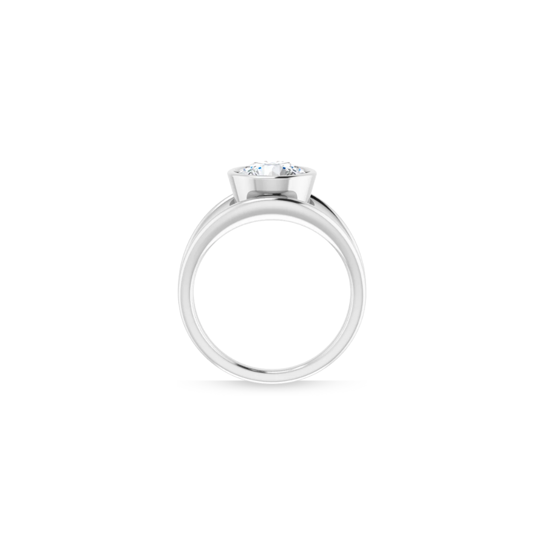 Low Set | Split Shank Bezel | Solitaire Engagement Ring
