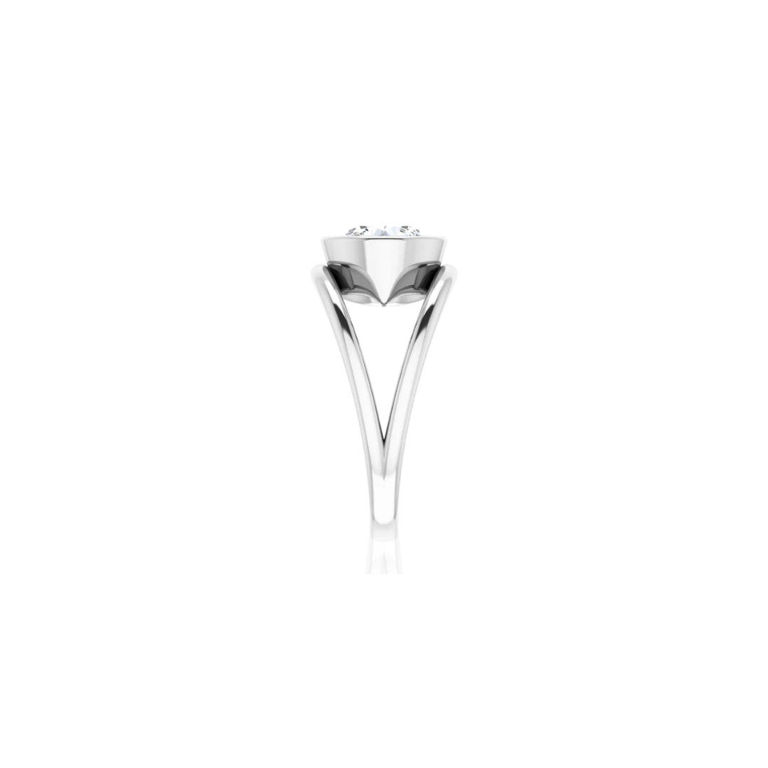 Low Set | Split Shank Bezel | Solitaire Engagement Ring