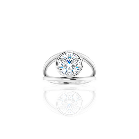 Low Set | Split Shank Bezel | Solitaire Engagement Ring