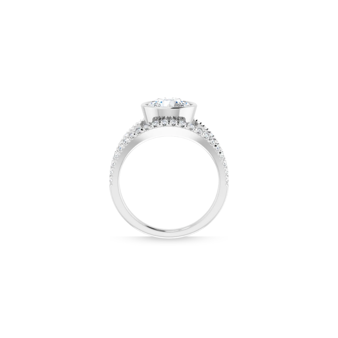 Low Set | Split Shank Bezel | Diamond Engagement Ring