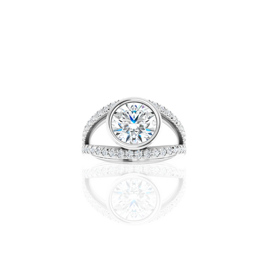 Low Set | Split Shank Bezel | Diamond Engagement Ring
