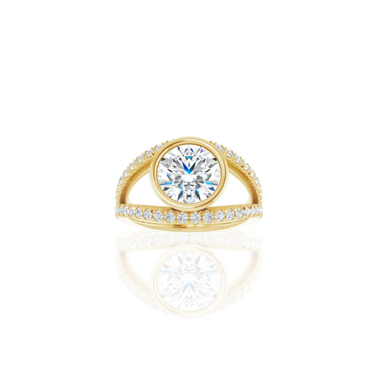 Low Set | Split Shank Bezel | Diamond Engagement Ring
