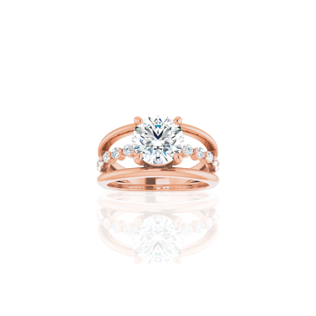 Low Set | Three Row | Diamond Wedding Ring