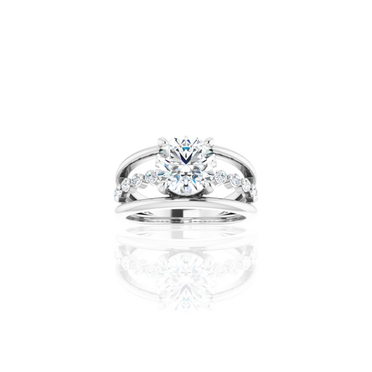 Low Set | Three Row | Diamond Wedding Ring