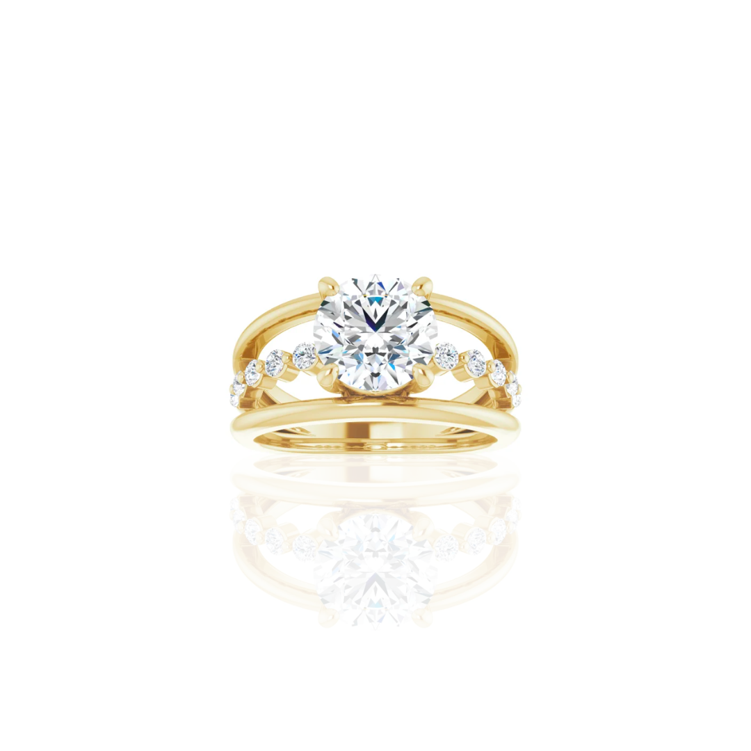 Low Set | Three Row | Diamond Wedding Ring