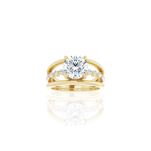 Low Set | Three Row | Diamond Wedding Ring