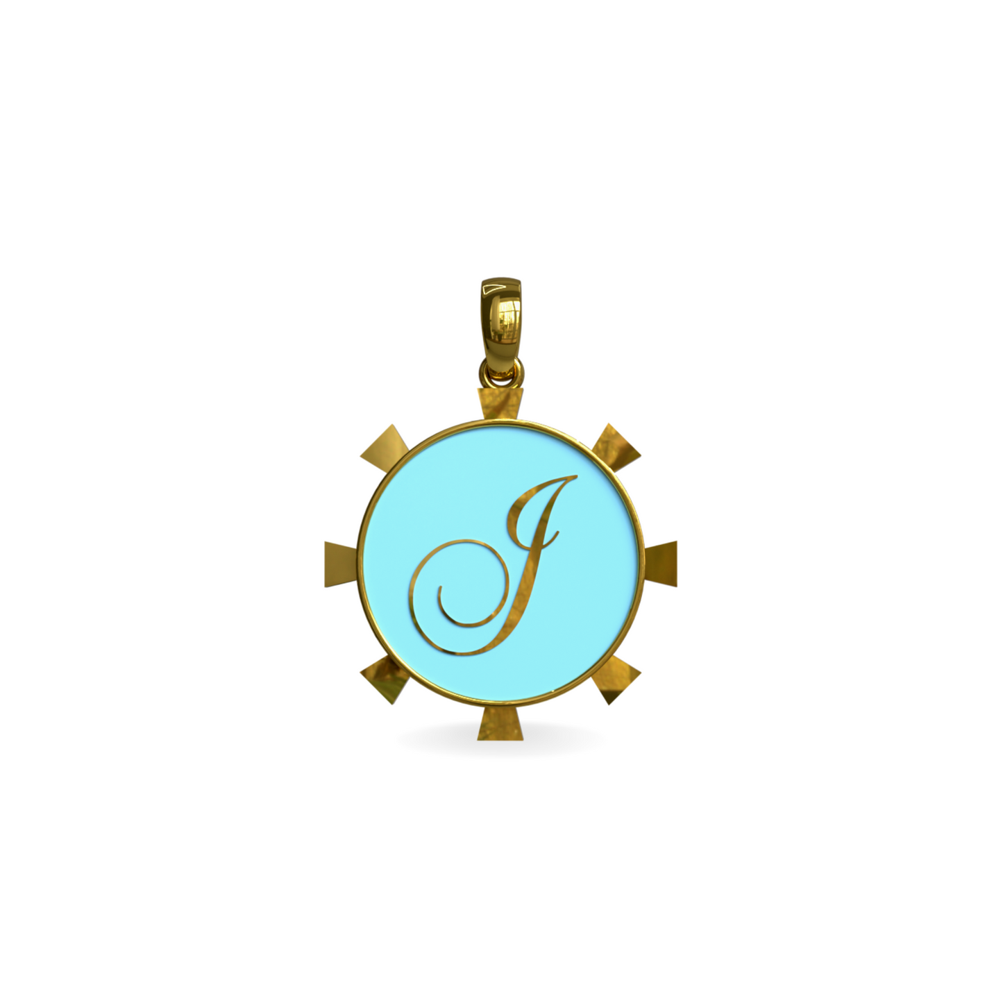 Large Vessel Charm with Script Initial