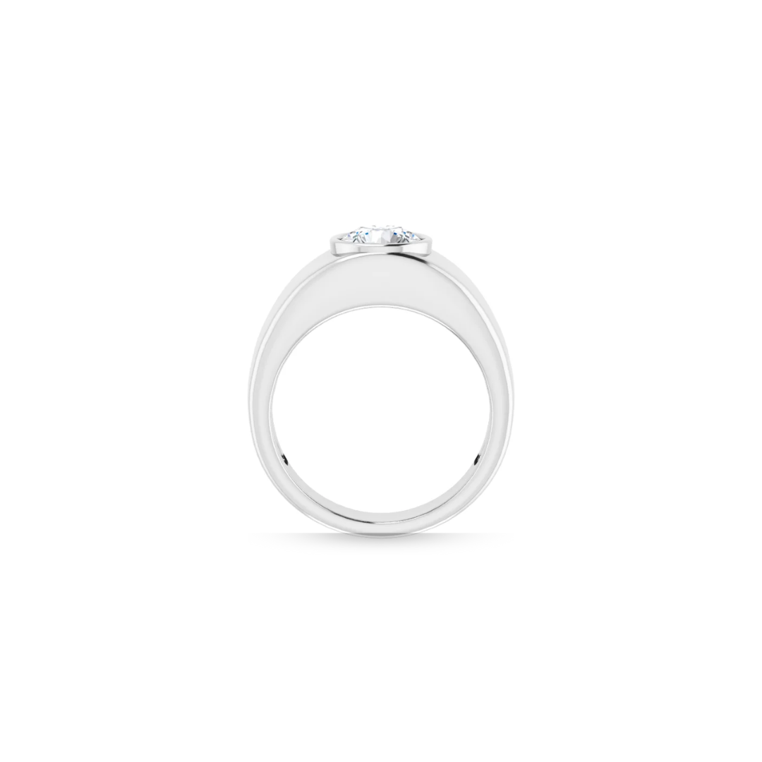Wide Band | Bezel | Solitaire Wedding Ring