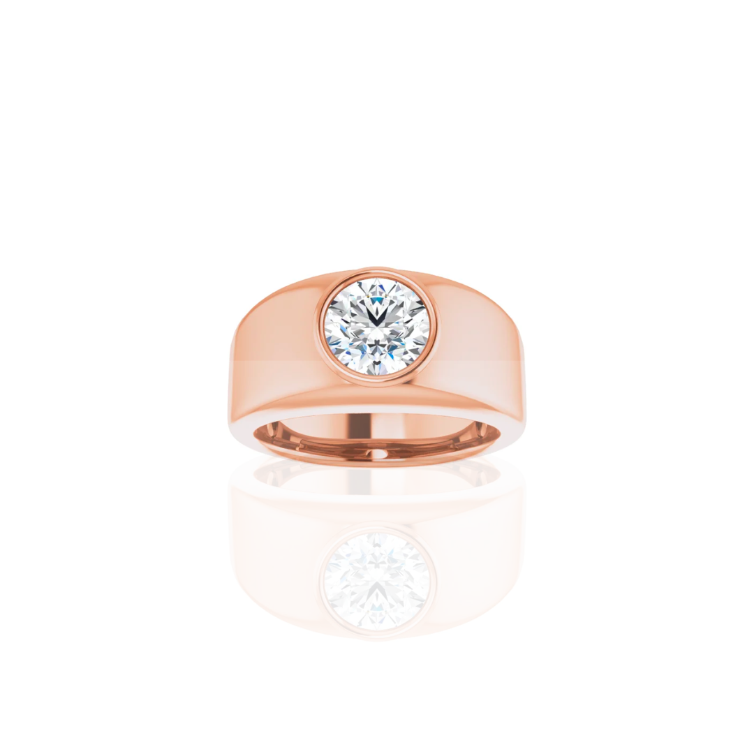 Wide Band | Bezel | Solitaire Wedding Ring