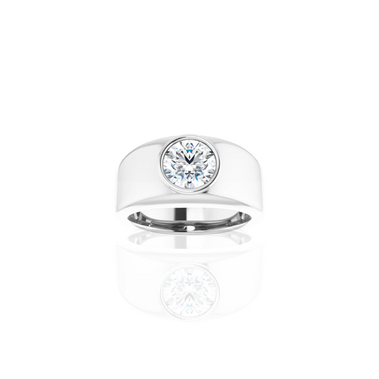 Wide Band | Bezel | Solitaire Wedding Ring