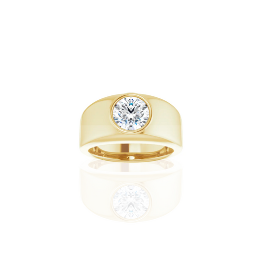 Wide Band | Bezel | Solitaire Wedding Ring